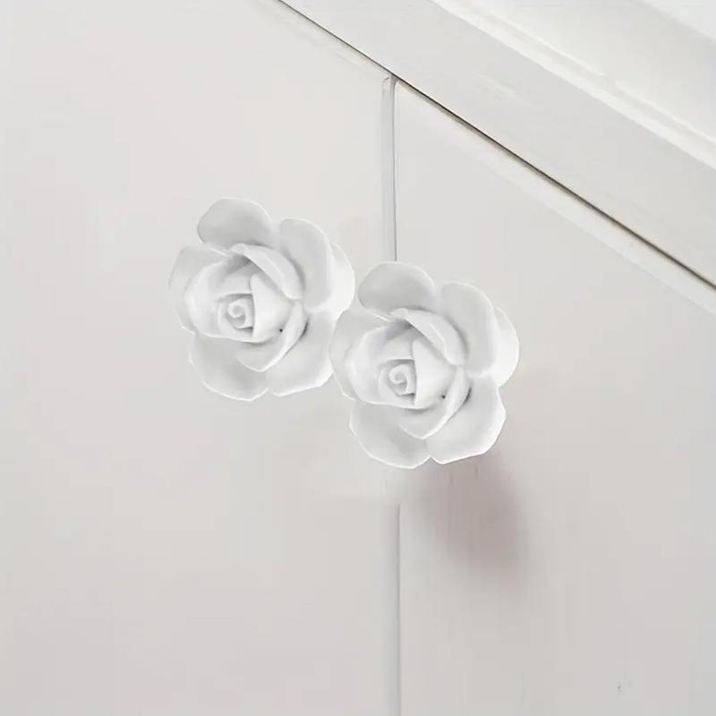 1PC Single Hole Handle Cartoon Cabinet Handles Modern Cupboard Pulls Minimalist Flower Rose Drawer Knobs Fashion
