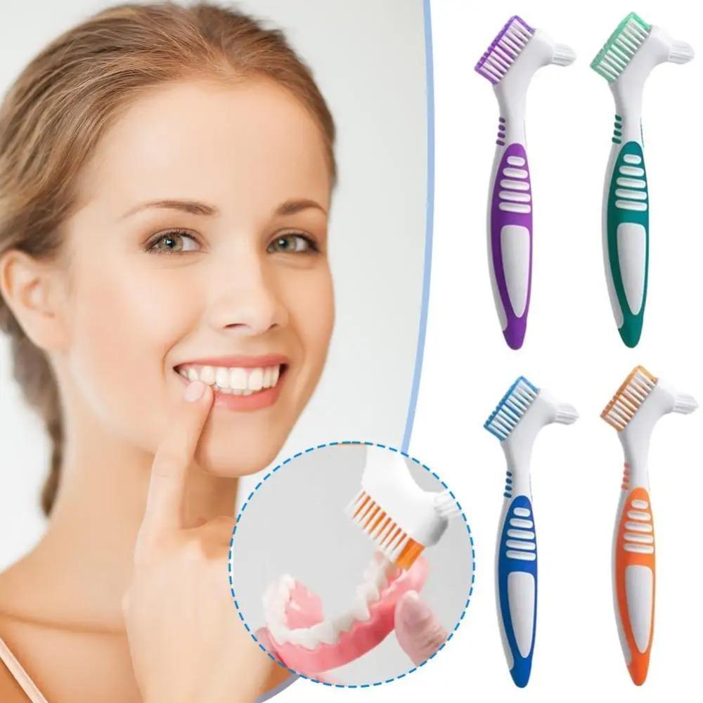 Double Sided Denture Toothbrush Cleaning Brush Denture Brush Invisible Braces Orthodontic Retainer Descaling Brush