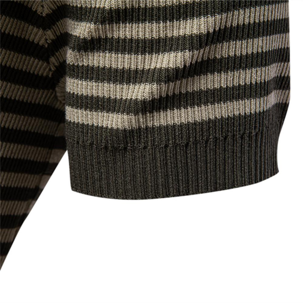 AIOPESON Men Knitted Strip Polo Shirt V Neck Short Sleeve Summer Knitwear Breathable Top Polo Men