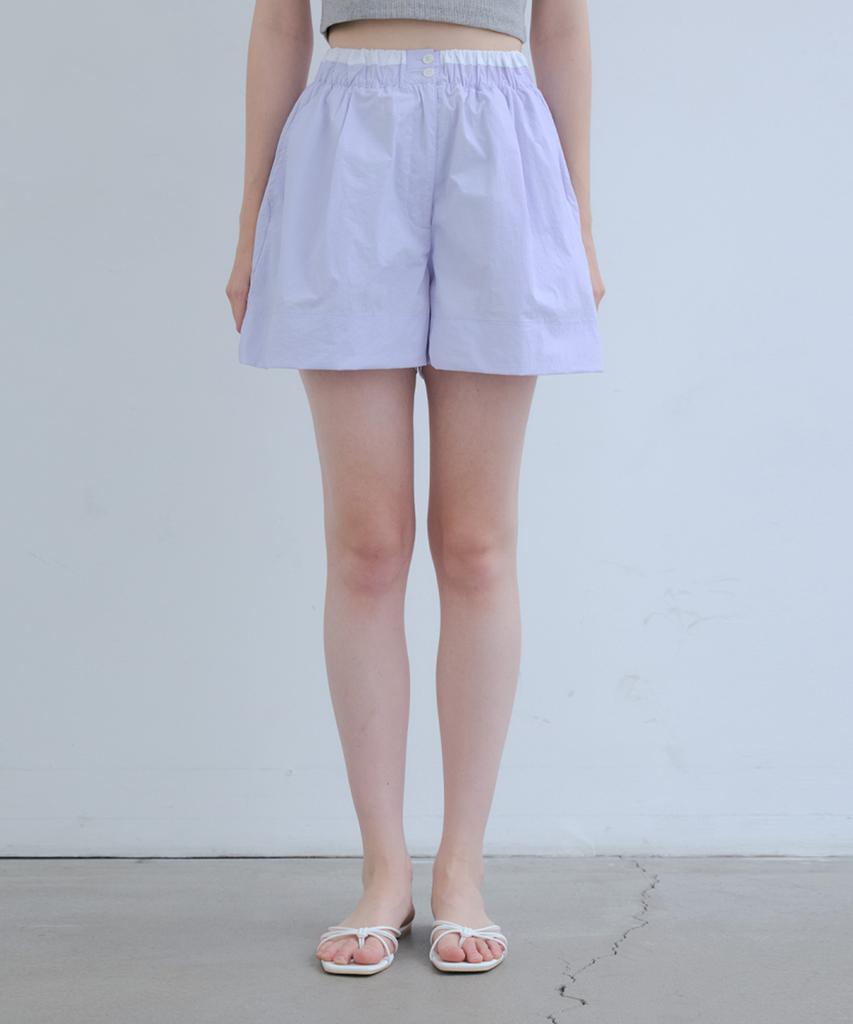 ODER Cozy Nylon Color Banding Pants - Light Purple
