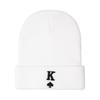 Knit Hat with Heart-Shaped K Letter Embroidery - European & American Style Warm Acrylic Pullover