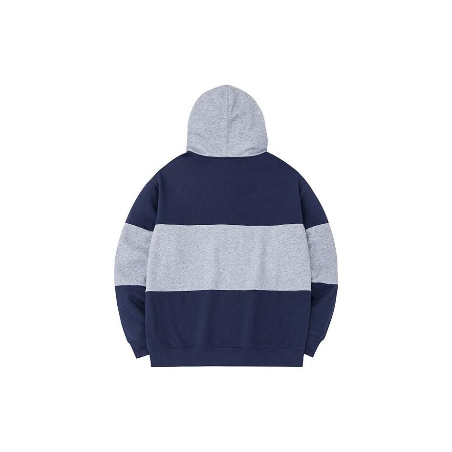 Anta Color Block Striped Letter Print Hoodie Unisex Hoodies Deep-Navy 152338702-2
