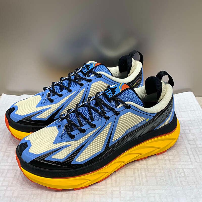 New Anta Cushioning Wear Resistant Low Top Running Shoes Men's Blue Black Yellow 112346606A-4