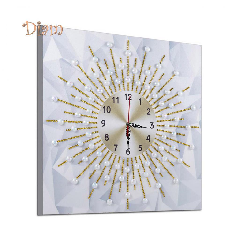 Hara 35x35cm Wall Clock Cross Stitch DIY Partial Multi-shaped Diamond Painting Decor