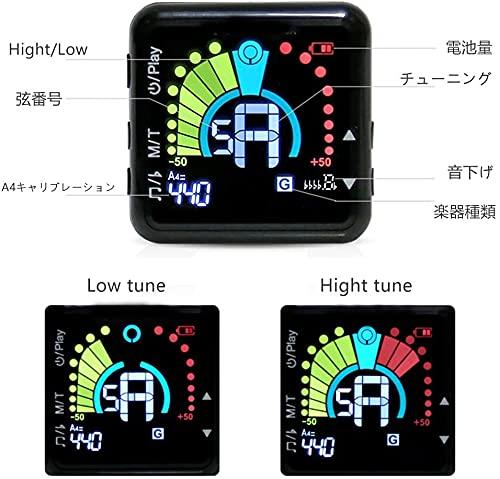 Trademark registered New release Rechargeable electronic tuner Large screen Metronome included Easy USB charging Compatible with many musical