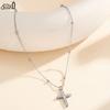 EFFIE QUEEN Stainless Steel 18k Gold Cross Zirconia Pendant Necklace Religious Jewelry for Women, Men Anniversary Gift STKN04