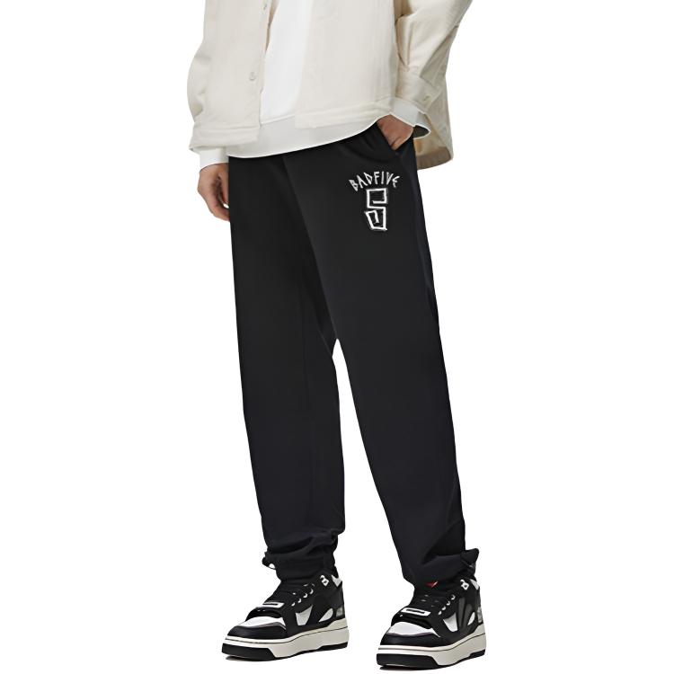 Li-Ning Anti-Wu Series American Retro Basketball Casual Knit Joggers Men Bottoms Black AKLT277-1