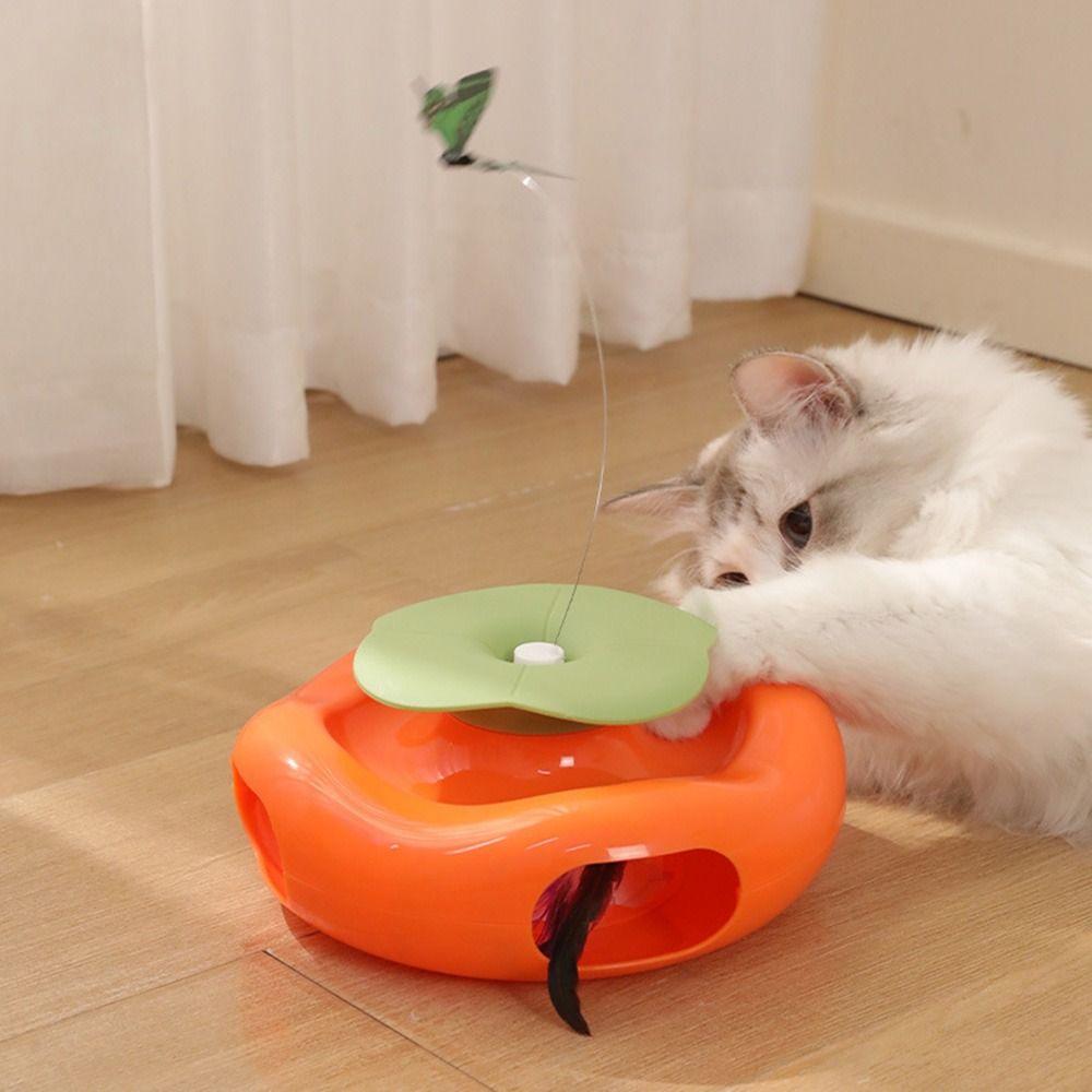 Built-in Feather Smart Interactive Cat Toy Non-slip Smart Pet Turntable Toy  Training Tool