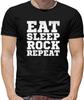 Eat Sleep Rock Ripetere T-Shirt - Musica - Musicista - Band - Progressive- Roll