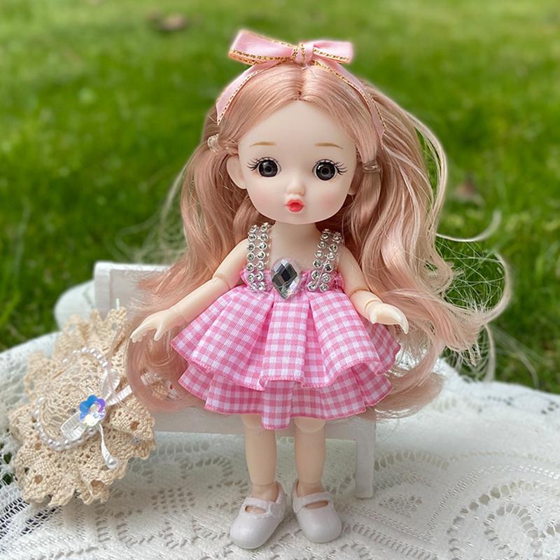 Bambola Moda Carina Non Tossica da 17 cm con Vestiti e Scarpe Articolata 13 Articolazioni Viso Carino Dolce Regalo di Compleanno per Bambini Giocattoli per Bambini Bambole Principessa