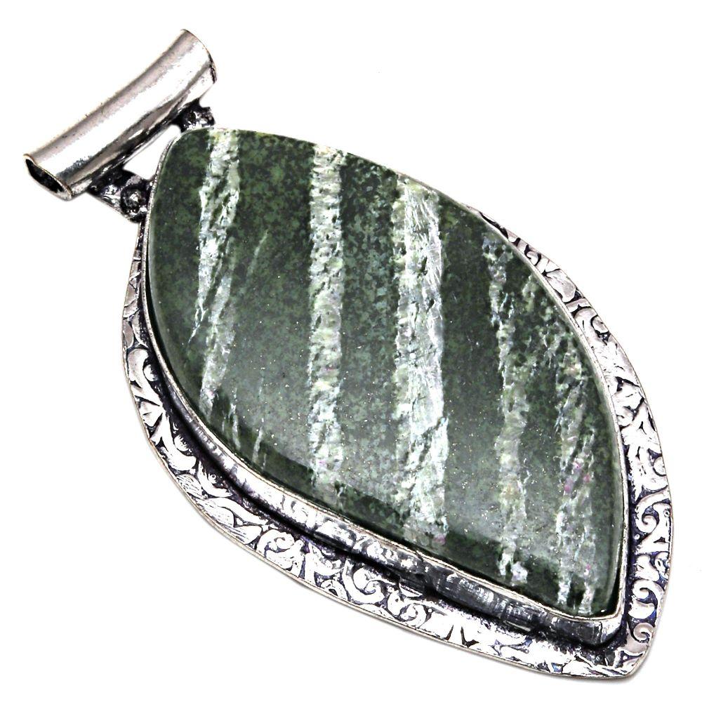 

Подвеска Zebra Jasper Gemstone Подарок для нее Серебряные украшения 2.25