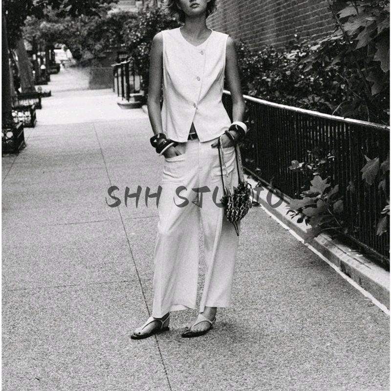 Linen Blended Vest Style Tops 2730722 8043746 Wide Leg Pants 2845722 8044746