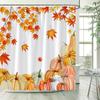 Fall Maple Leaves Shower Curtains Rustic Farm Truck Sunflower Pumpkin Squirrel Autumn Thanksgiving Bathroom Decor Set With Hooks