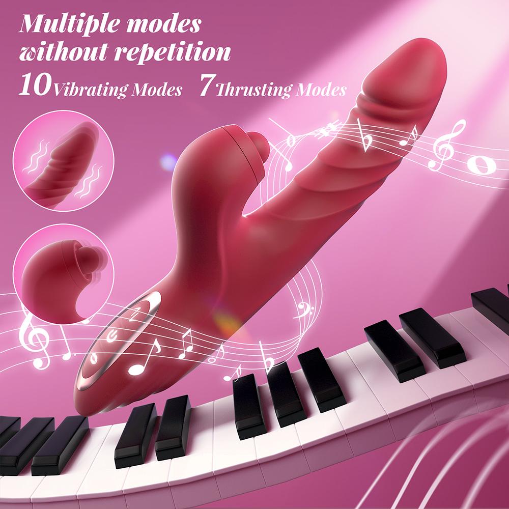 Powerful Thrusting Vibrator Female Clitoris Sucker Vacuum Stimulator Tongue Licking Dildo Adult Supplies Vibro Sex Toy for Women