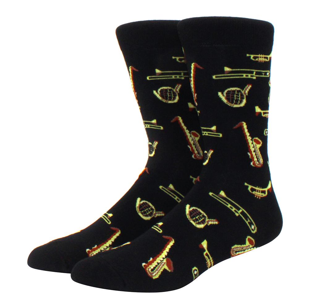 brand new men's socks colorful combed cotton crew socks Jacquard striped knee high socks for Funny men business casual dress