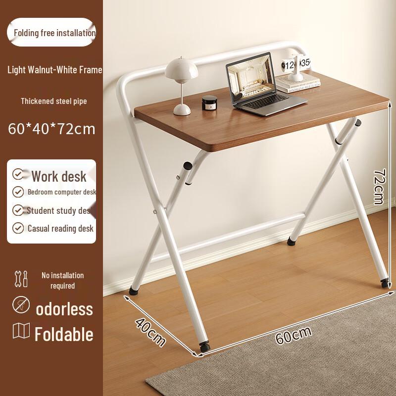 ZISIZ Folding Desk with Bookshelf