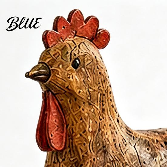 Pastoral Theme Scene Decoration Country Style Pig/Rooster Figurine, Resin Rustic Farmhouse Animal Statue, Farm Figurines Desktop Ornaments for Shelves