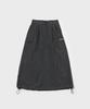 SLOW RECORD HOUSE Nylon Cargo Long Skirt_Charcoal