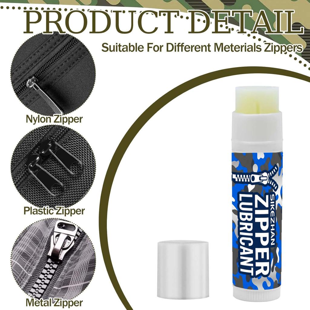 Universal Zipper Lubricant Wax Stick for Marine Boat Canvas Wetsuit Drysuit. Heavy Duty Zip Lube Tool for Snaps & Zippers 6g