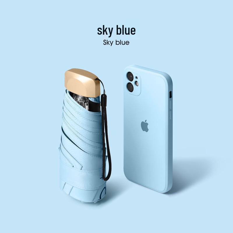 Women's Mini Five-Fold UV Protection Sun & Rain Umbrella - Compact, Portable, Ultralight