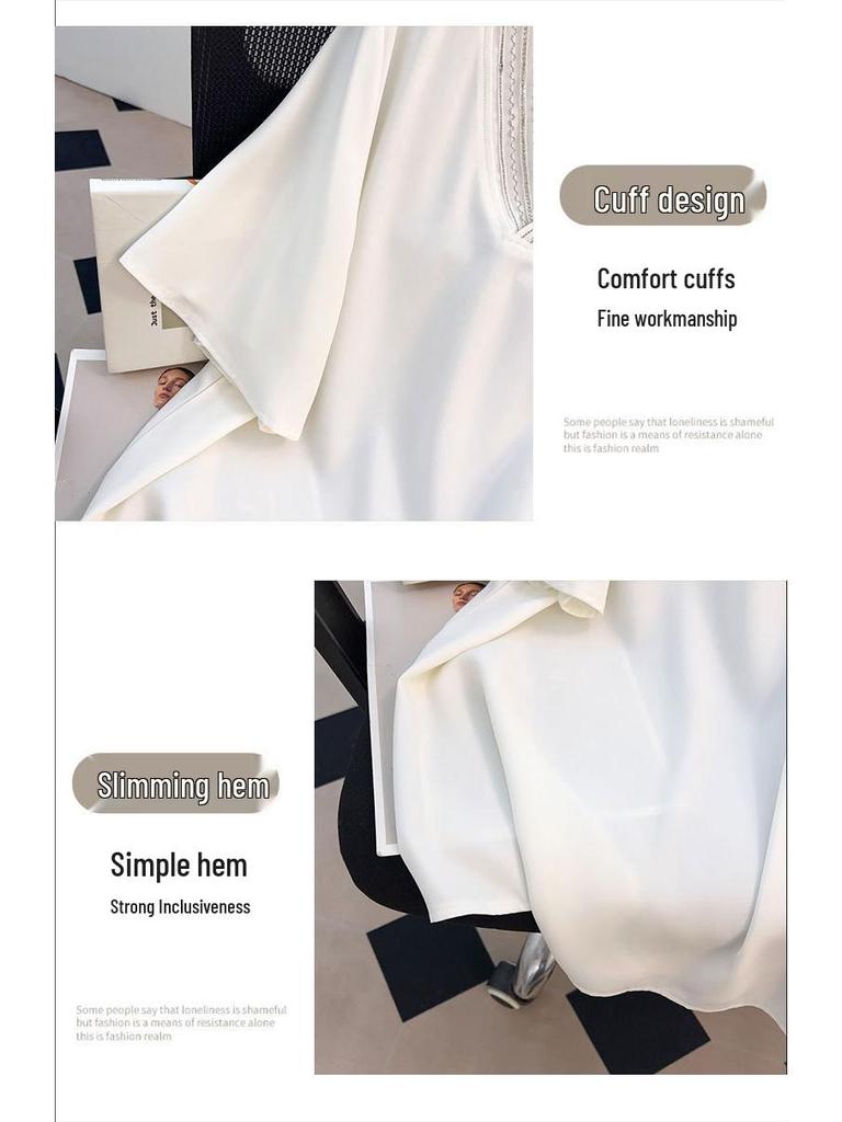 Women's Plus Size V-Neck Chiffon Short Sleeve Mid-Length Loose T-Shirt 