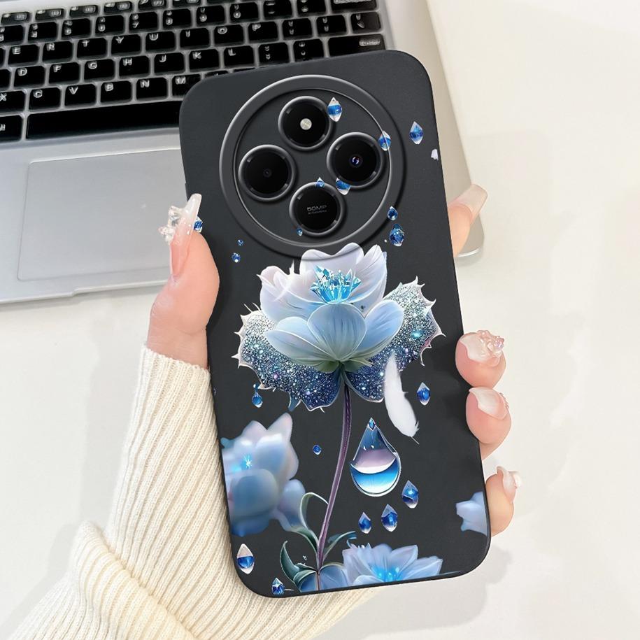 For Xiaomi Redmi 14C 4G Case Poco C75 Fashion Cherry Rose Flower Soft Silicone Cover On Redmi14C Bumper Redmi A4 A3 Pro 5G Funda