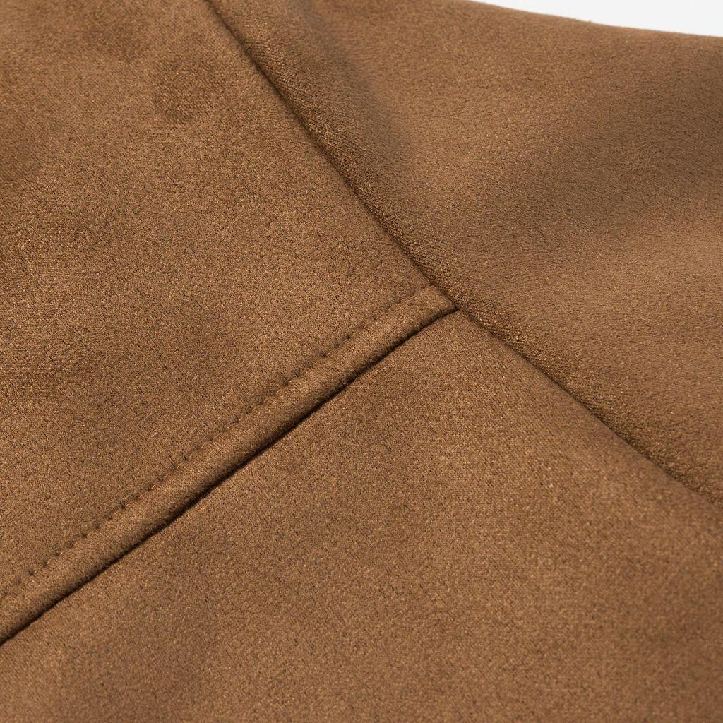 Women's Retro Brown Loose Pocket Long Sleeve Suit Jacket