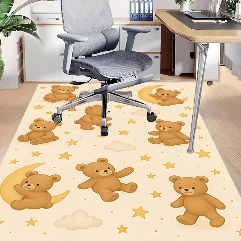 1PC Teddy bear Moon Anti-slip carpet, suitable for Office, bedroomand playrooms. It can also be used as a sofa footrest cover-W35