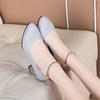 High Heels Chunky Single Shoes for Women, Round Head, Wedding Shoes, Simple Word Buckle, Work Shoes, Spring Autumn, New Fashion