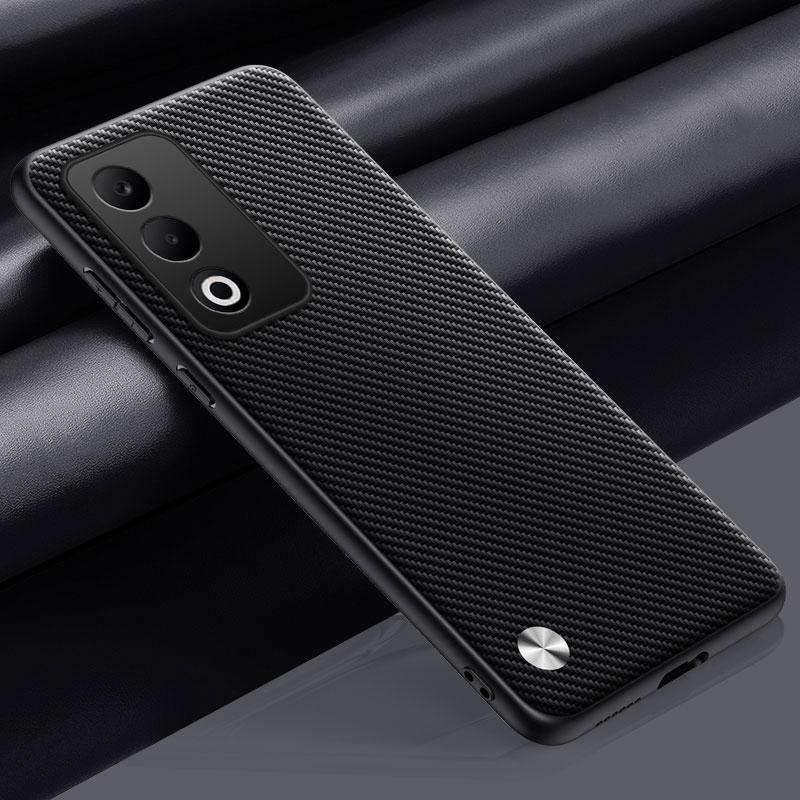 

Luxury PU Leather Case For OPPO K13X 5G Back Cover Matte TPU Silicone Shockproof Full Protection Phone Case For OPPO K13X Coque For OPPO K13X матовий чорний колір