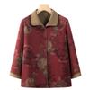 Grandma's Long-Sleeve Floral Shirt for Women Aged 60-80 - Spring/Autumn Turn-Down Collar Jacket
