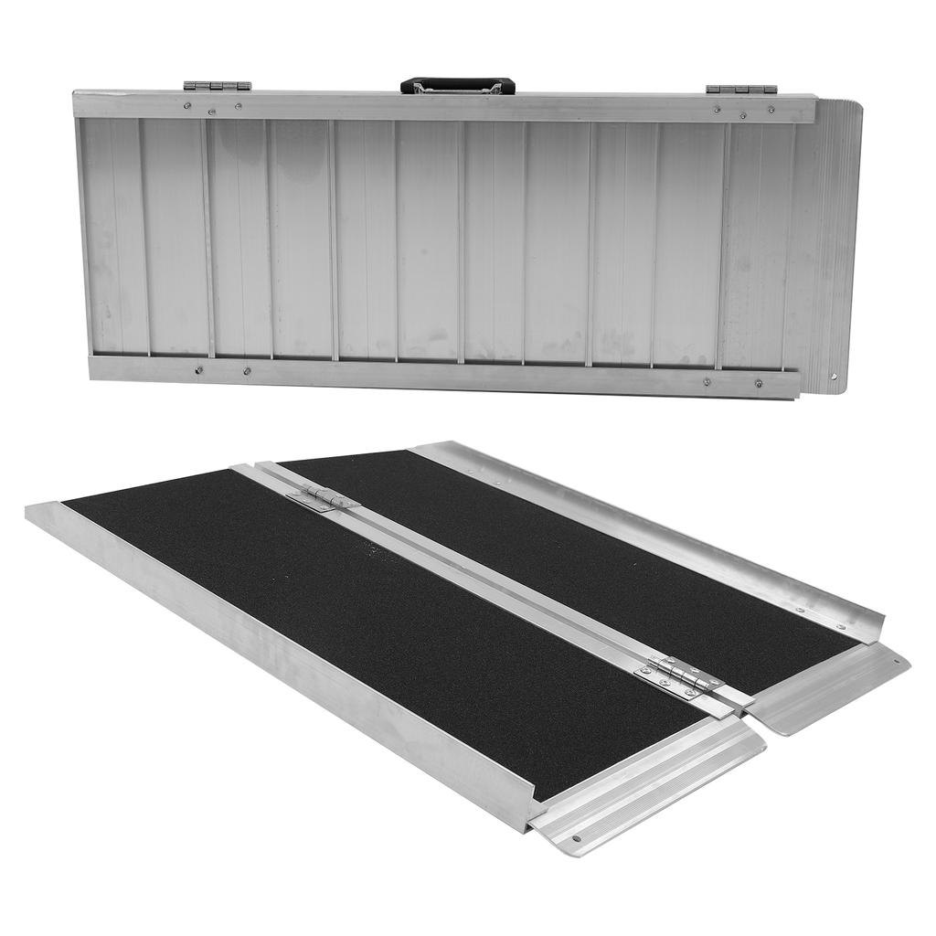 Rampă Pliabilă din Aliaj de Aluminiu pentru Scaun cu Rotile Portabilă Anti-Alunecare cu Mâner