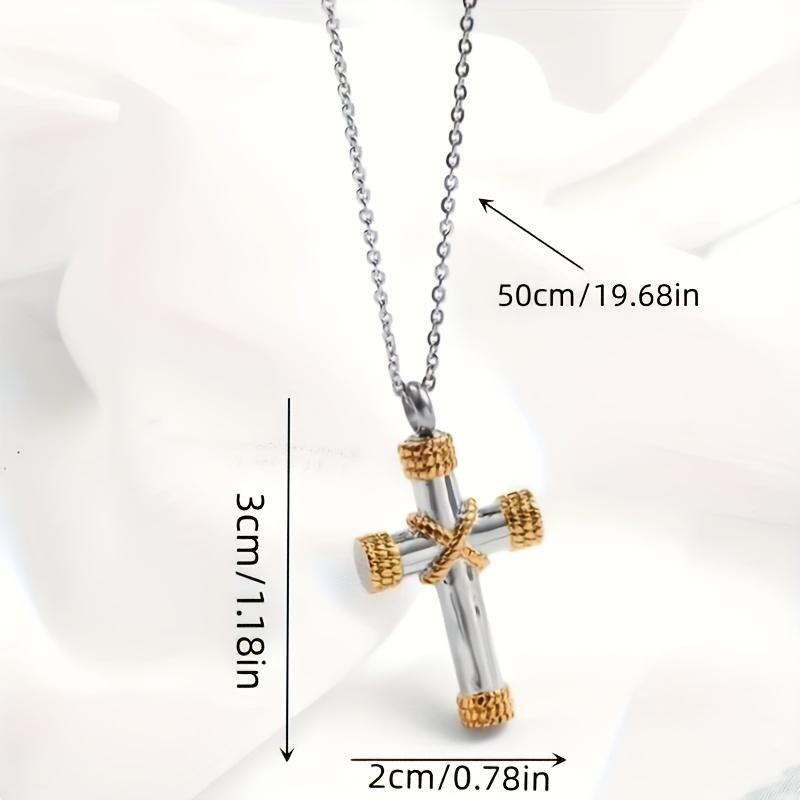 Souvenir 1pc Cross Pendant Fashion Religion Pendant Necklace Prayer Retro Gift Cross Women's Men's Jewelry New Style  Handmade