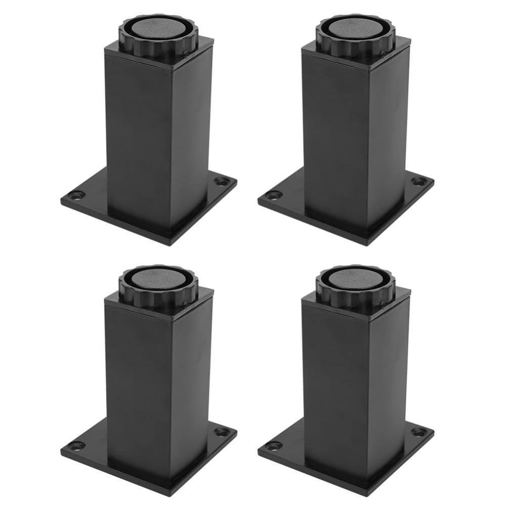 

4pcs Hardware Aluminum Alloy Furniture Legs Black Square Cabinet Feet 100mm/120mm Support Feet Sofa
