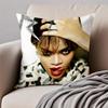 Bold RB Barbadian Singer RRihanna Cushion Cover Pillowcase Antidustmite Invisible Zipper Short Plush Sofa Cushion