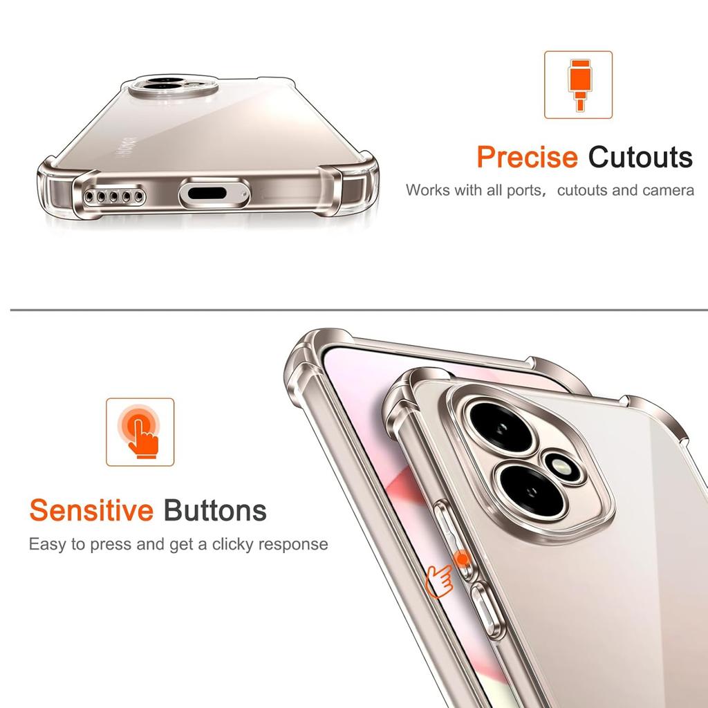 Flexible TPU Transparent Case for Honor 400 Pro 5G Protective Cover Four Corners Shockproof Frame Coque Fundas