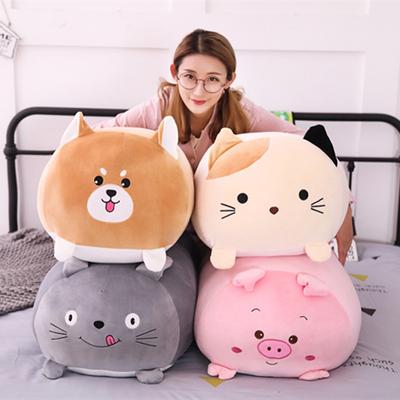 Soft Animal Cartoon Pillow Cushion Cute Fat Dog Cat Penguin Pig Plush Toy Stuffed Lovely Kids Birthday Gift