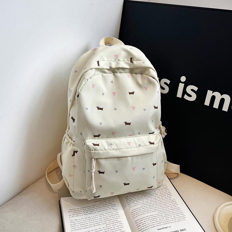 

Милый рюкзак с принтом щенка таксы в студенческом стиле, школьная сумка для студента, портативная дорожная сумка большой вместимости, девчачья сумка, подарок на день рождения