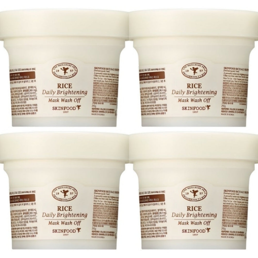 SKINFOOD Masque Éclaircissant Quotidien au Riz Pack Lavable 210g*1Pc/2Pcs/4Pcs