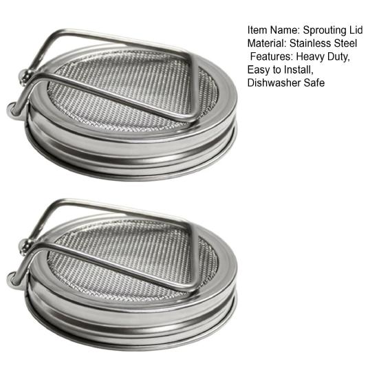1/2 ks 86MM Nerezová víčko na klíčení pro zavařovací sklenici Víčko pro pěstování fazolových klíčků Klíčení rostlin mungo Širokohrdlá sklenice Sítko Síťované víko