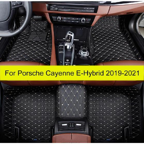 Car Floor Mats For Porsche Cayenne E-Hybrid     Auto Foot Pads Automobile Carpet Cover Interior Accessories
