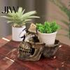 Desktop Jewelry Organizer Resin Skull Multifunctional Storage Tray, Gothic Eyeglasses Holder for Key Keys Coins Trinkets, Decor Succulents Planter,