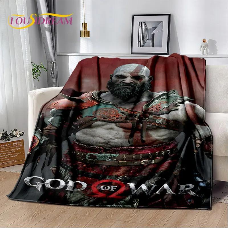 God of War Oyunu Oyuncular Kratos Yumuşak Peluş Battaniye, Flanel Battaniye Oturma Odası Yatak Odası Yatak Kanepe Piknik Örtüsü Çocuk için