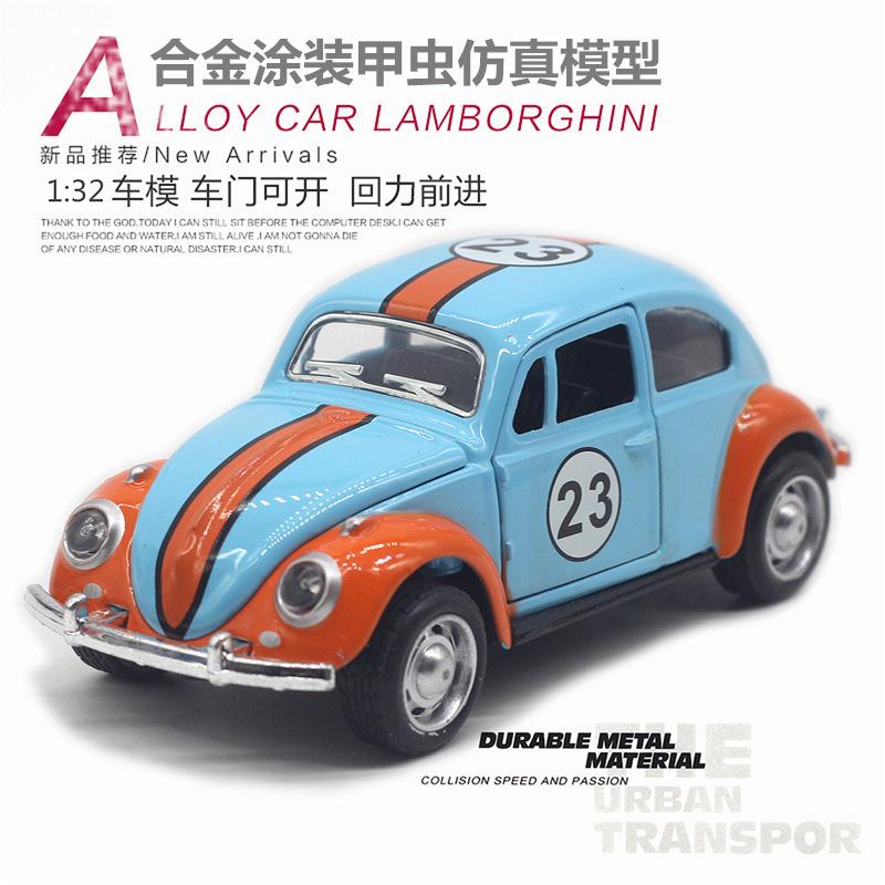 1:32 Alloy Beetle Classical Car Model Police Car Taxi Racing Car Model