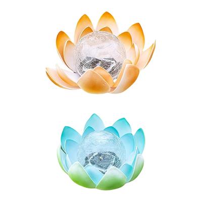 Luce Decorativa Sfera Crepata a Energia Solare Fiore di Loto Impermeabile Sfera di Vetro Crepato Lampada Fiore Accensione Automatica per Giardino Prato