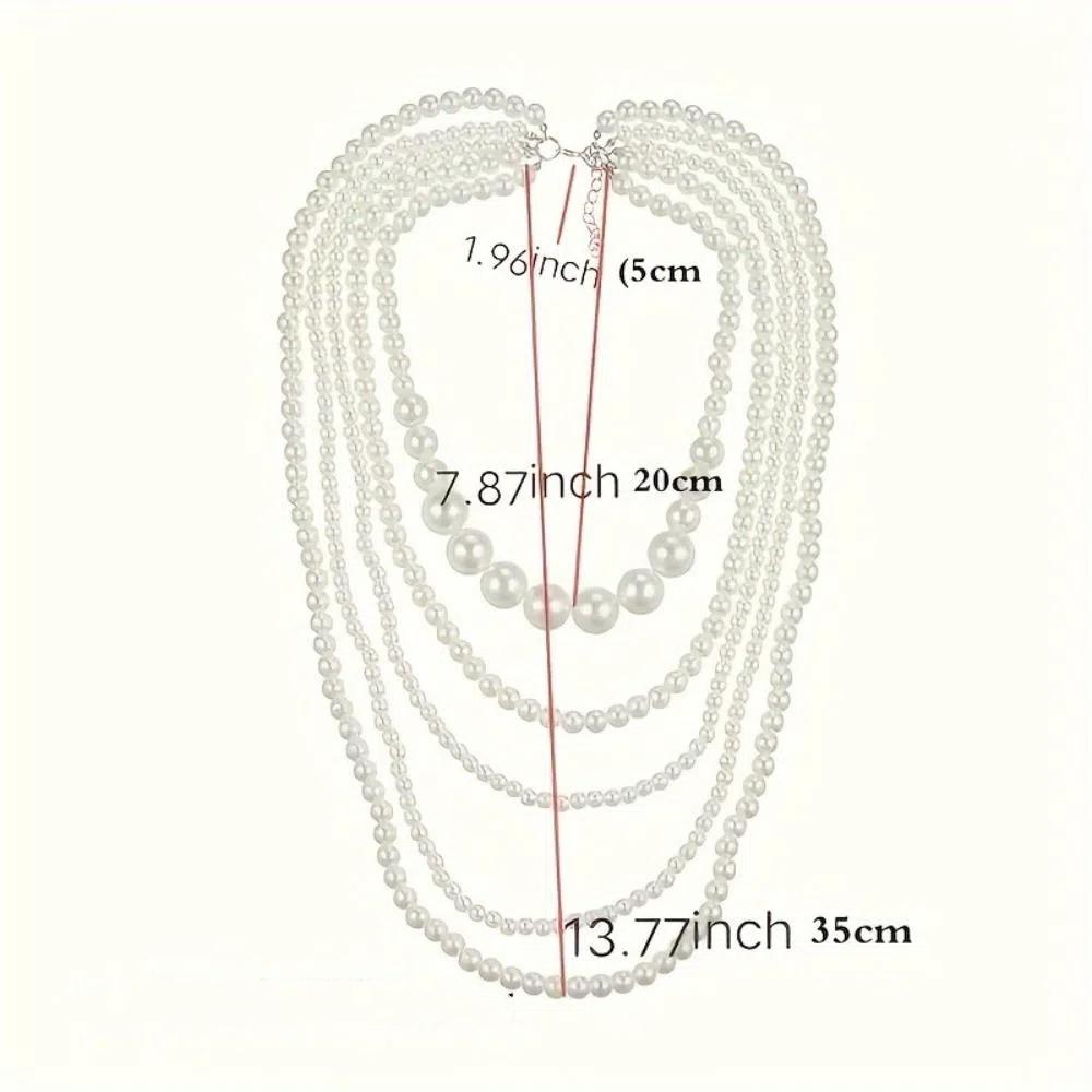 Luxury Multi Layer Necklaces Charms Exaggerated Necklaces Pearl Beaded Necklaces  Dress Decoration
