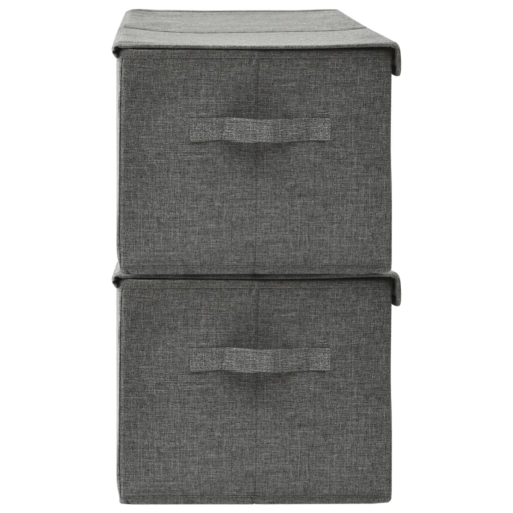 Storage Boxes 2 Pcs Fabric 50 X 30 X 25 Cm Anthracite