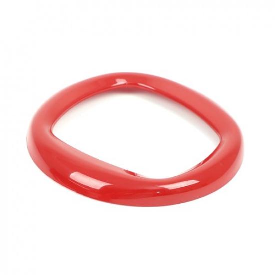 Front Sport Red ABS Emblem Surround Trim For Fiat 500 2007-2015