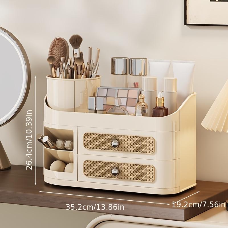 Make-up-Organizer mit Schubladen, große Kapazität, Arbeitsplatten-Aufbewahrung für Badezimmer, Schminktisch, Hautpflege, Kosmetik, Pinsel, Lippenstifte