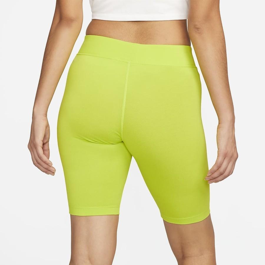 Nike Sportswear Essential Logo Print Solid Color Slim Fit Fitness Shorts Women shorts Yellow-Green CZ8527-321